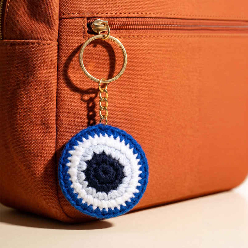 Kyari Handmade Crochet Evil Eye Keychain Kyari Handmade Crochet Evil Eye Keychain