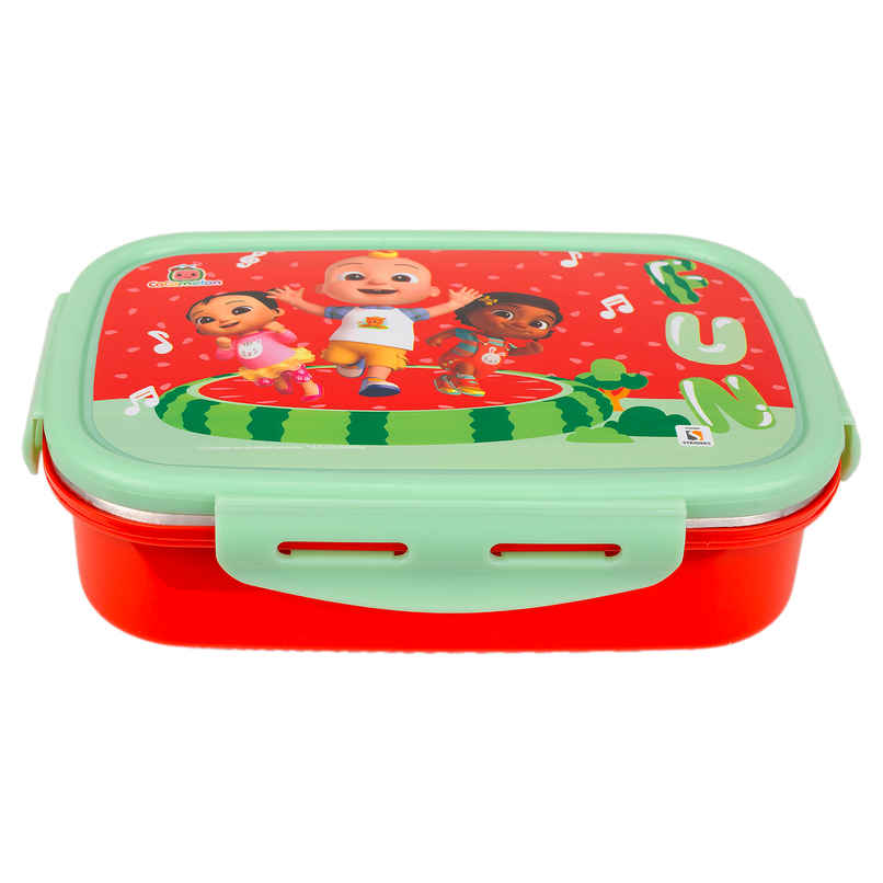 Striders Cocomelon Single Compartment Lunch Box With Cutlerys Multicolor | 310 ml Striders Cocomelon Single Compartment Lunch Box With Cutlerys Multicolor | 310 ml