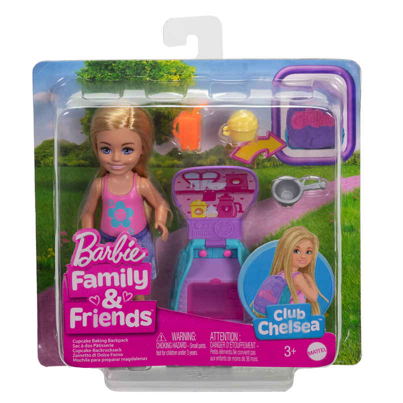 Barbie Family and Friends Cupcake Baking Backpack Blonde Chelsea Doll| Wearable Backpack Barbie Family and Friends Cupcake Baking Backpack Blonde Chelsea Doll| Wearable Backpack
