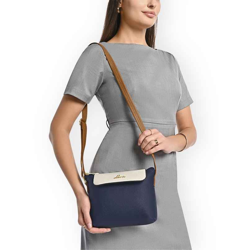 Lavie Women's Colourblock Rove Flap Crossbody Sling Bag | Ladies Purse Handbag | Navy Blue Lavie Women's Colourblock Rove Flap Crossbody Sling Bag | Ladies Purse Handbag | Navy Blue