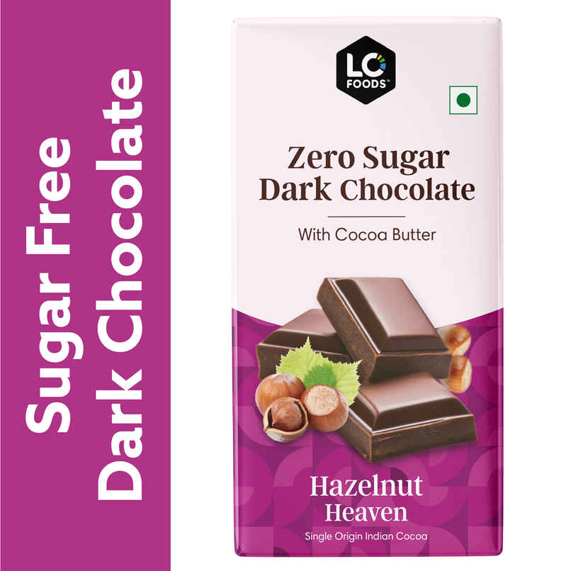 Lo Foods Hazelnut Sugar Free Dark Chocolate Bar | Premium Cocoa Butter Healthy Chocolate Lo Foods Hazelnut Sugar Free Dark Chocolate Bar | Premium Cocoa Butter Healthy Chocolate