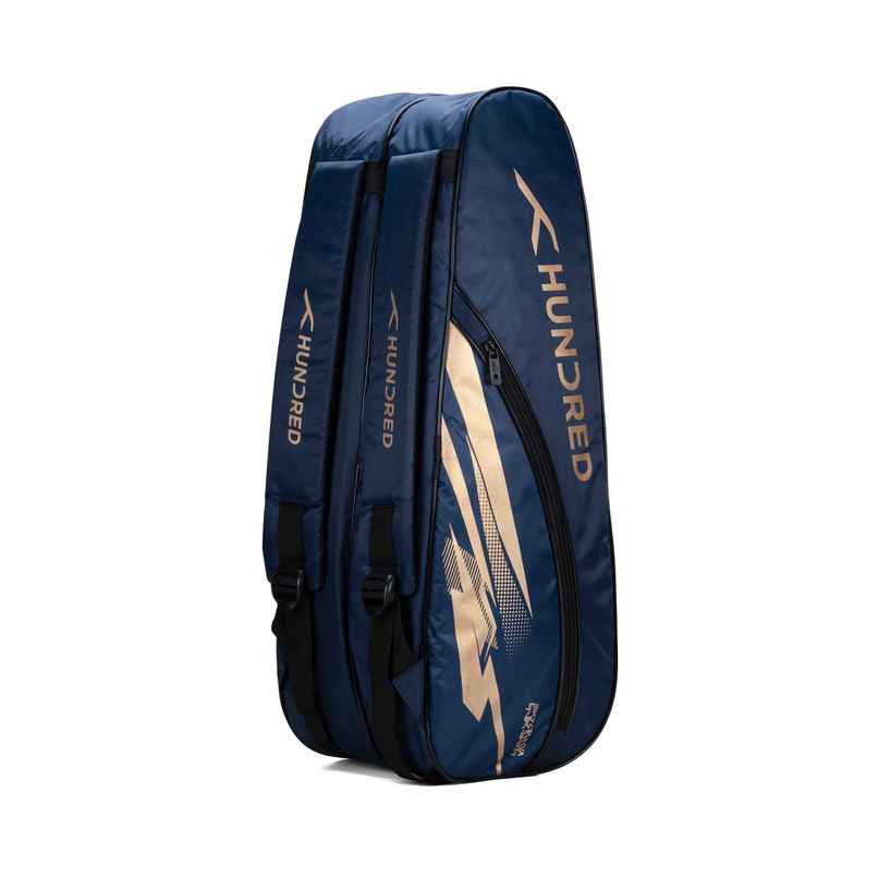 Hundred Cosmogear Badminton Kit-Bag | Navy|Double Zipper|Bag With Front Zipper Pocket