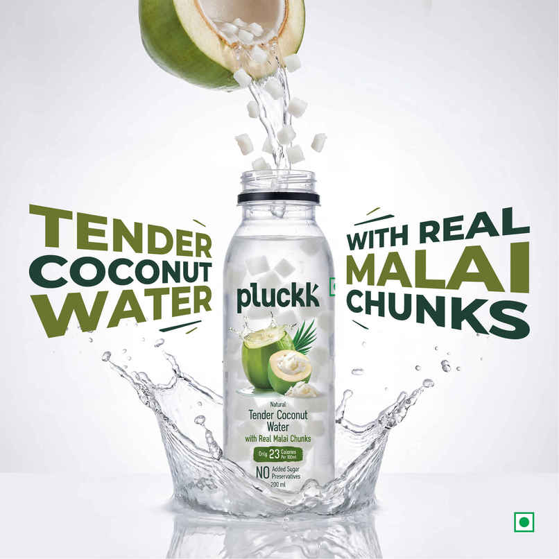 Pluckk Natural Tender Coconut Water With Real Malai Chunks|Hydration With Potassium & Electrolytes