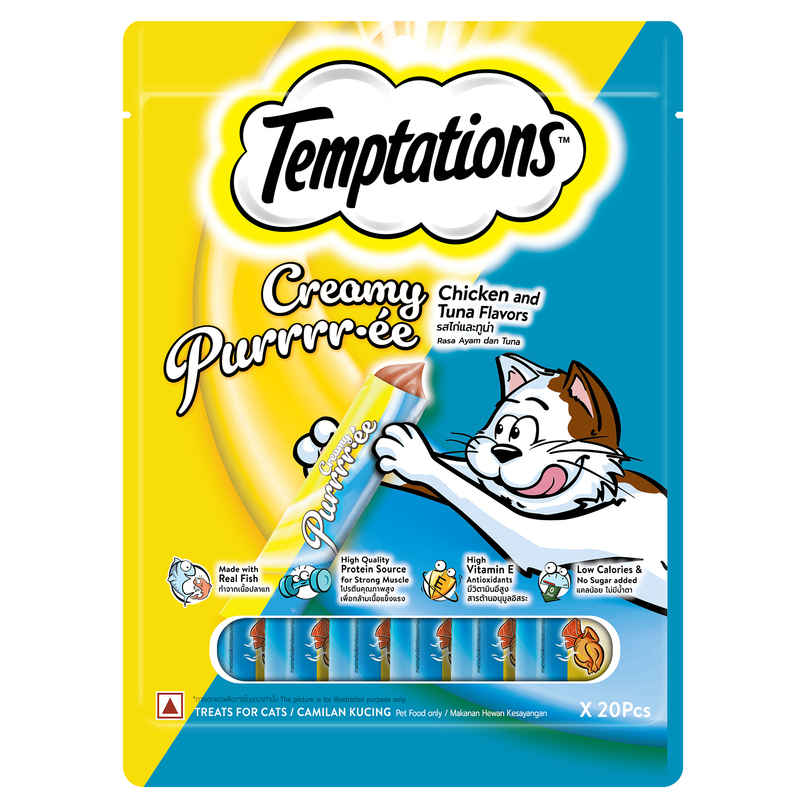 Temptations | Creamy Pure Cat Treats | Chicken & Tuna Temptations | Creamy Pure Cat Treats | Chicken & Tuna