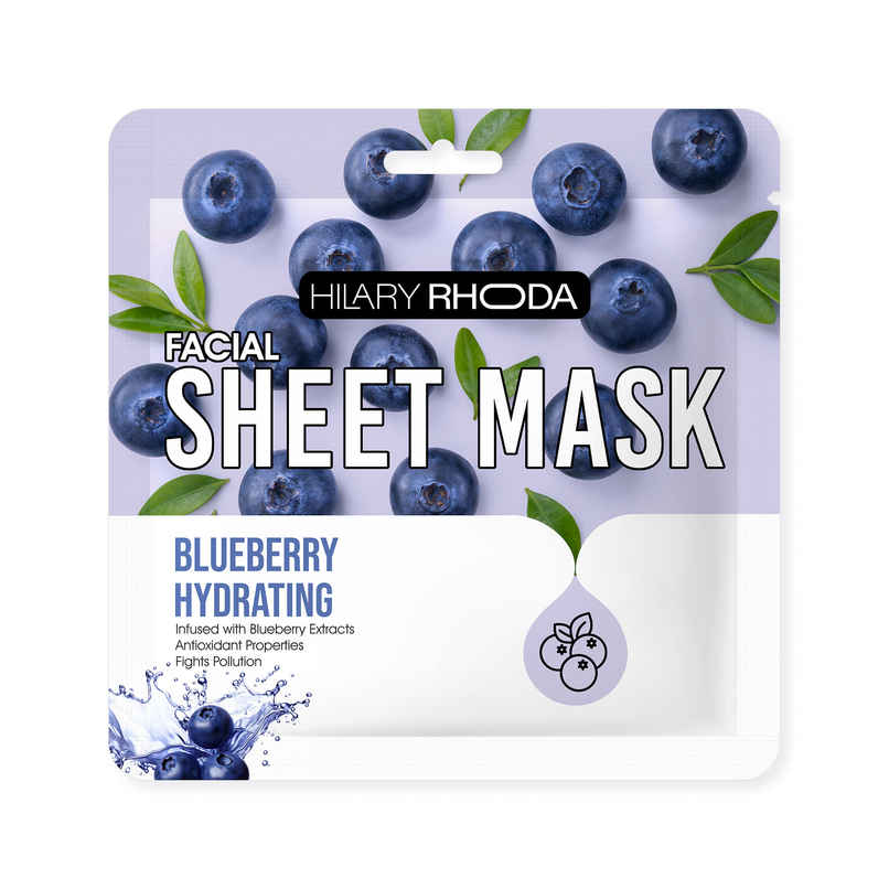 Hilary Rhoda Blueberry Hydrating Sheet Mask | Glowing & Hydrating Skin | For All Skin Types Hilary Rhoda Blueberry Hydrating Sheet Mask | Glowing & Hydrating Skin | For All Skin Types