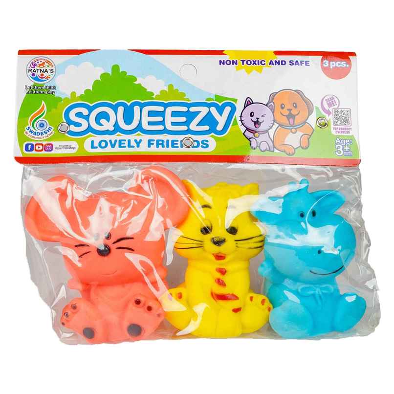 Ratna's Squeezy Lovely Friends 3 Pcs | Assorted Ratna's Squeezy Lovely Friends 3 Pcs | Assorted