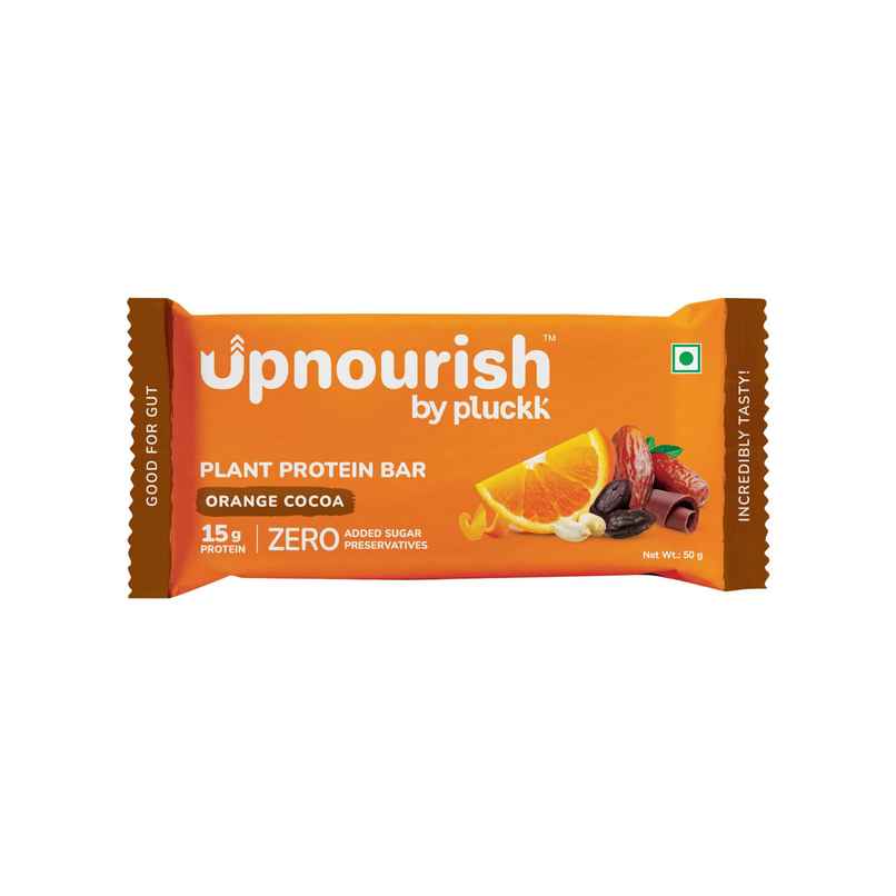 Pluckk Upnourish Orange Cocoa Plant Protein Bar