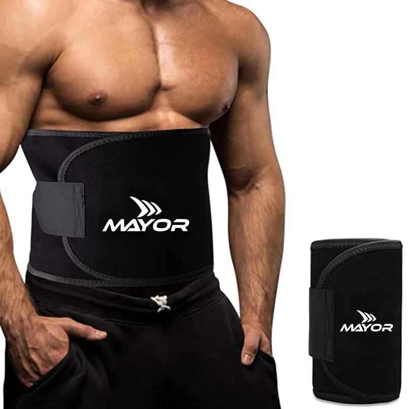 Mayor Waist Fitness Belt for Men & Women for Tummy Exercise | Fitness Exercise, Back Support | Black Mayor Waist Fitness Belt for Men & Women for Tummy Exercise | Fitness Exercise, Back Support | Black