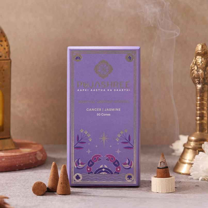 Pujashree Zodiac Dhoop Cones | Cancer - Jasmine Pujashree Zodiac Dhoop Cones | Cancer - Jasmine