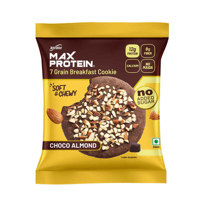 RiteBite Max Protein Cookie Choco Almond, Sugar Free Premium Biscuit Cookies