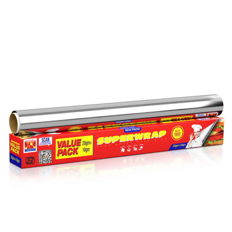Hindalco Super Wrapp Aluminium Foil | 20 g + 10 g | Pack Of 3 Hindalco Super Wrapp Aluminium Foil | 20 g + 10 g | Pack Of 3