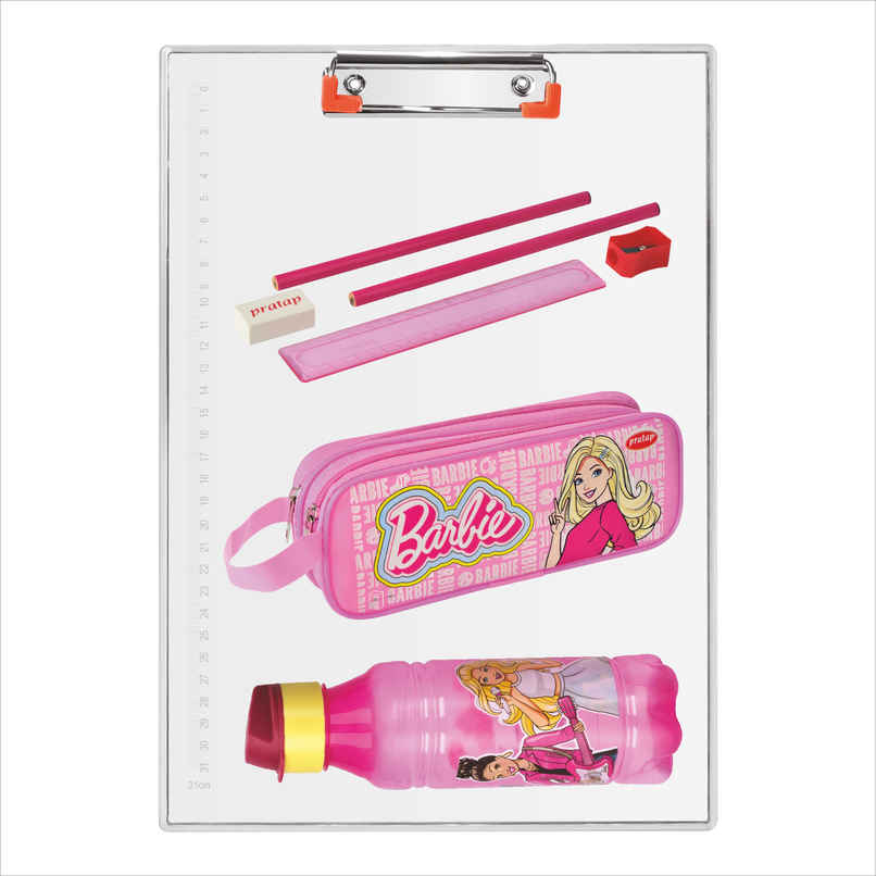 PRATAP Barbie Super Strong Exam Pad Set With 500Ml Bottle ,Stationery , Double Zip Pouch (Pink) PRATAP Barbie Super Strong Exam Pad Set With 500Ml Bottle ,Stationery , Double Zip Pouch (Pink)