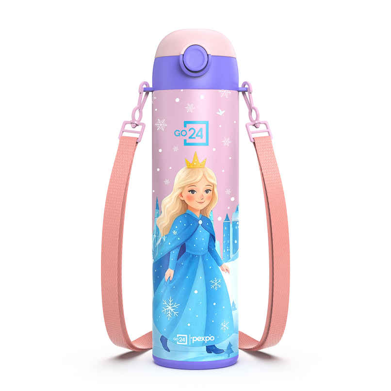 Go24 | Pexpo Pixy Hot & Cold Stainless Steel Kids Bottle | Thermosteel Flask | Pink | 470 ml