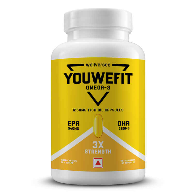 YouWeFit Triple Strength Omega 3 Fish Oil | 1250mg (60 Capsules) YouWeFit Triple Strength Omega 3 Fish Oil | 1250mg (60 Capsules)