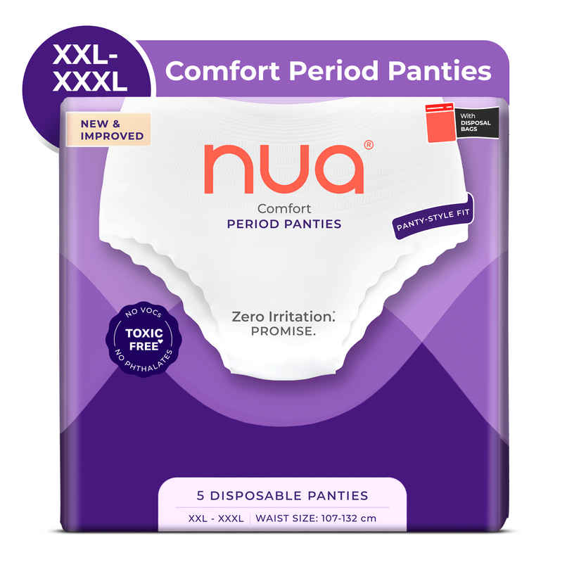 Nua Comfort Disposable Period Panties XXL-XXXL | Ultra-Absorbent | Pack of 5 Panties