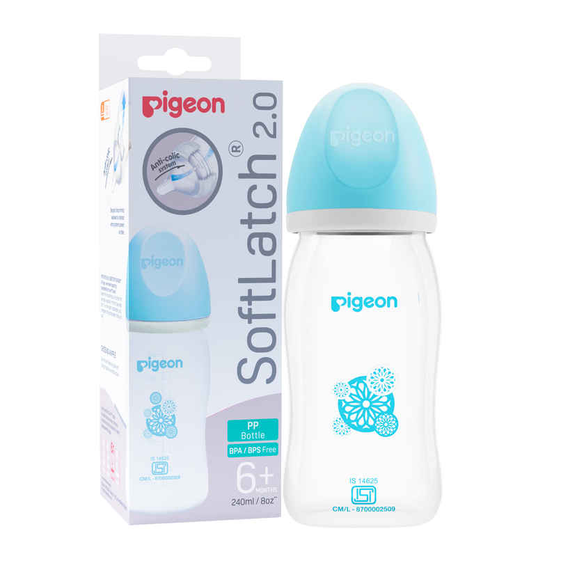 Pigeon Baby Care Softlatch 20 Pp Nursing Bottle Blue | 240 ml Pigeon Baby Care Softlatch 20 Pp Nursing Bottle Blue | 240 ml