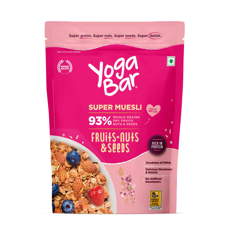 Yoga Bar Breakfast Cereal & Muesli | 91% Whole-Grains+ Dried Fruits + Fruit and Nut + Seeds