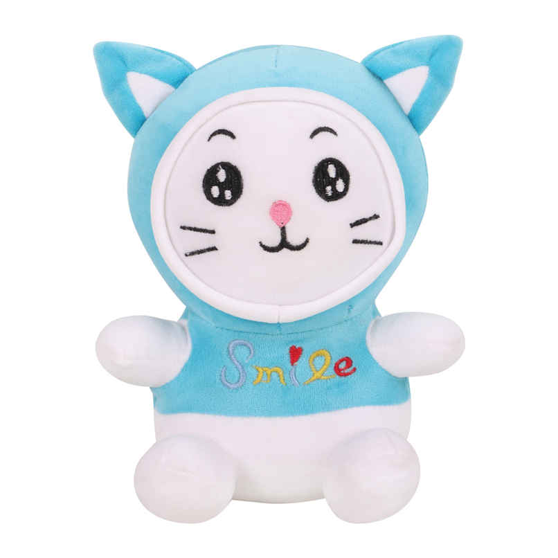 DearJoy Small Cat with a Hoodie | Blue - 22 cm