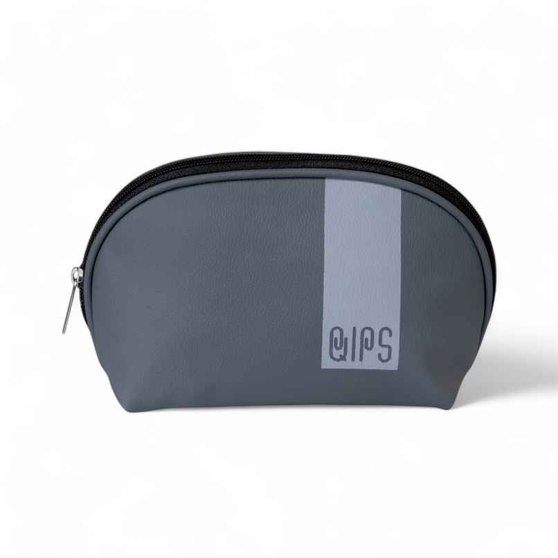 QIPS Unisex Solid PU 6 L Travel Pouch | Grey QIPS Unisex Solid PU 6 L Travel Pouch | Grey