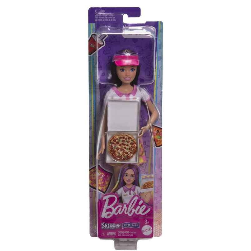 Barbie Skipper Doll With Accessories - Pizzeria Waitress Doll With Pizza and Takeout Box