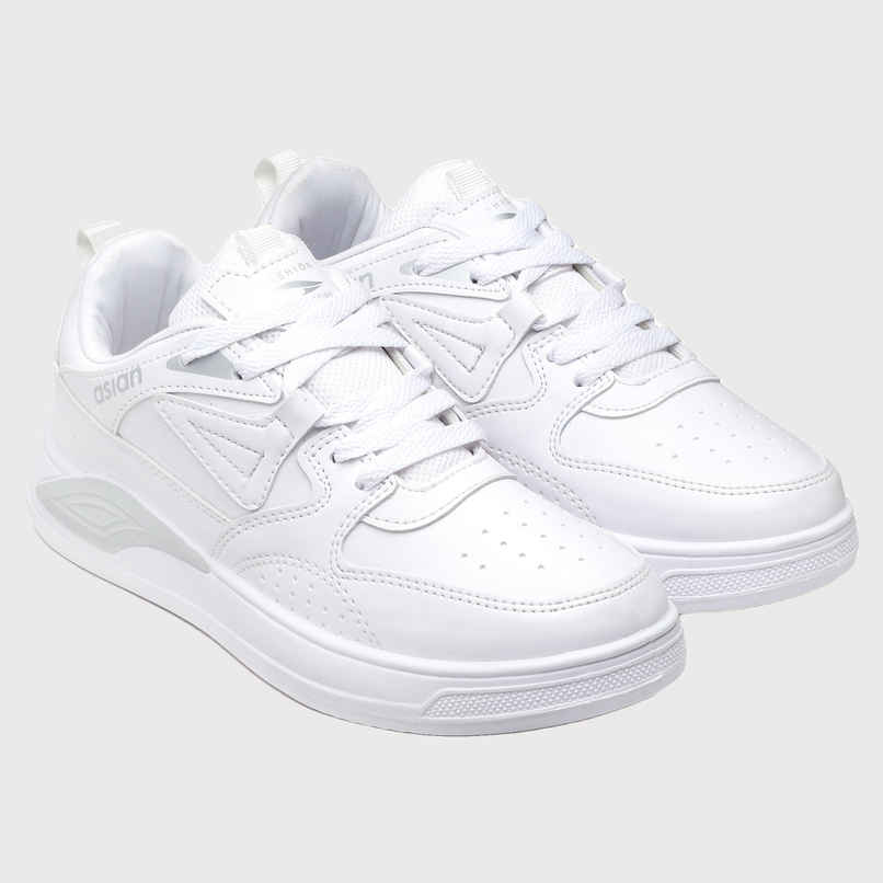 Asian Men s Moscow-01 Full White Sneakers | UK-9