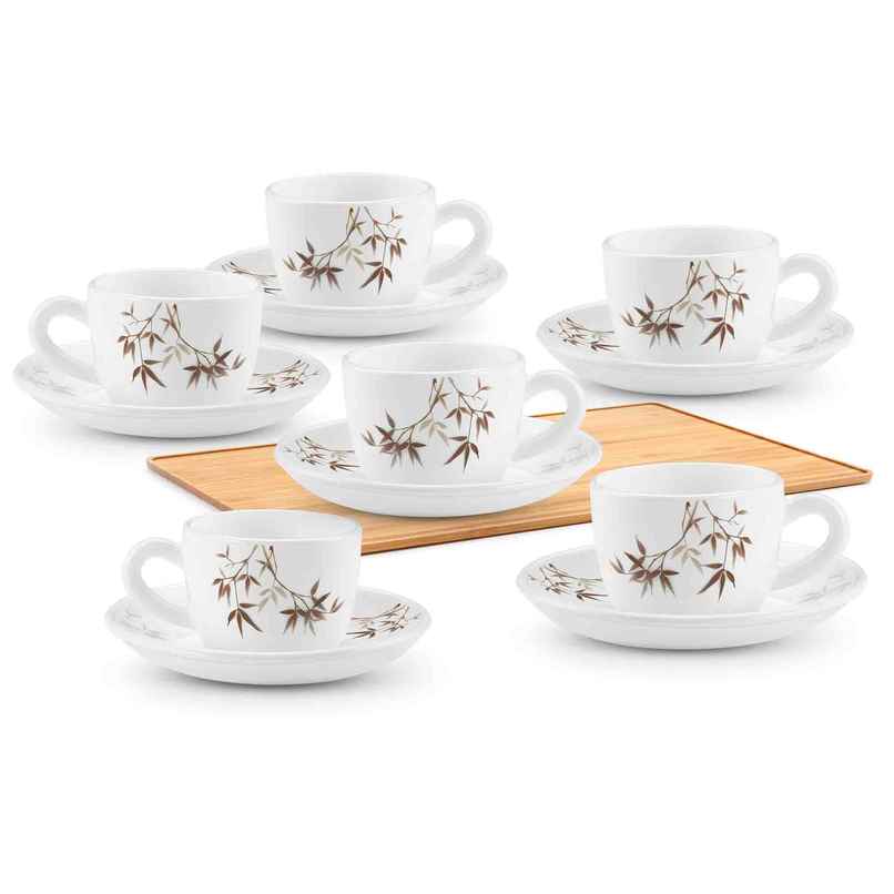 Treo by Milton Opalware Ophelia Arashi Cup & Saucer | White