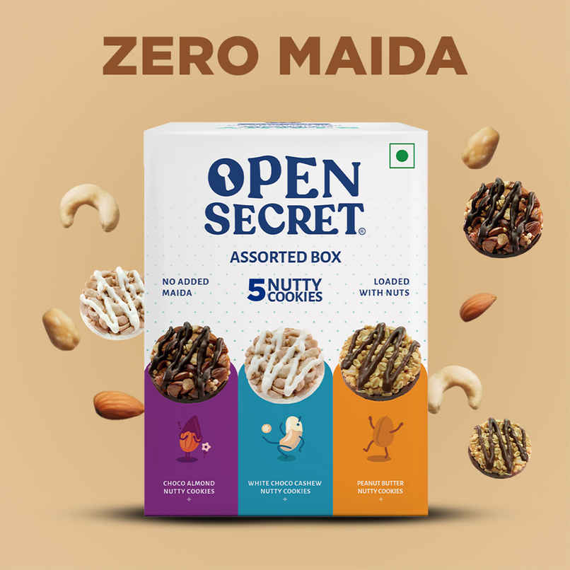 Open Secret Assorted Cookies Gift Pack | Zero Maida, High Protein, Healthy Snack Open Secret Assorted Cookies Gift Pack | Zero Maida, High Protein, Healthy Snack