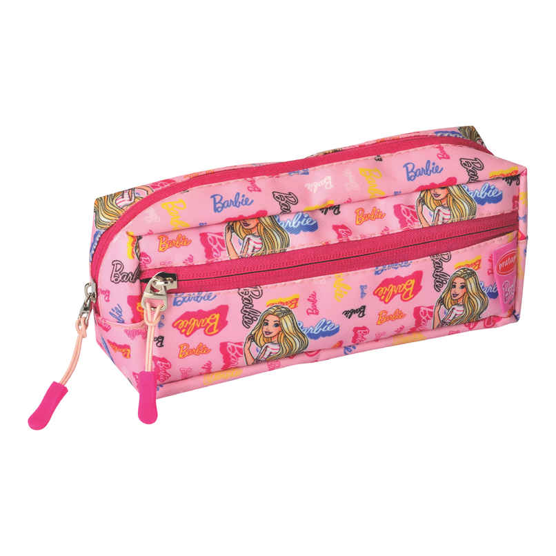 PRATAP Double Zip Cloth Full Printed Pouch | Pink, Barbie PRATAP Double Zip Cloth Full Printed Pouch | Pink, Barbie