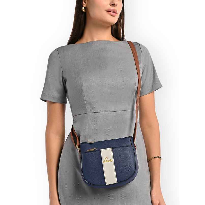 Lavie Women's Colourblock Spade Crossbody Sling Bag | Ladies Purse Handbag | Navy Blue