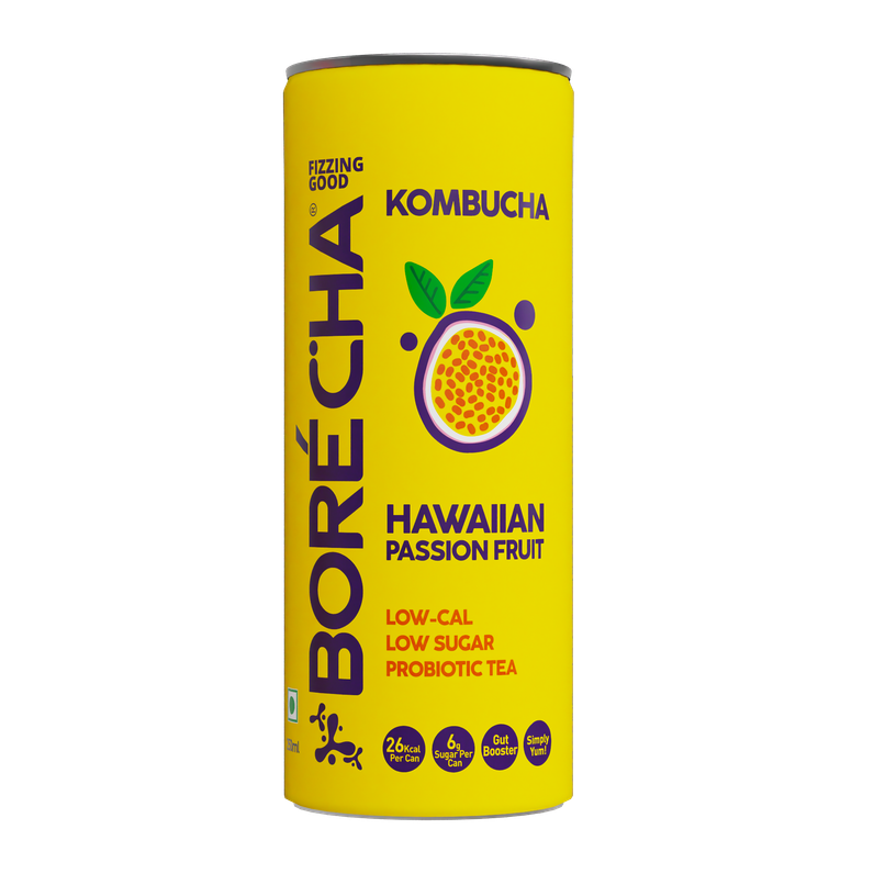Borecha Hawaiian Passionfruit Low Sugar Probiotic Kombucha