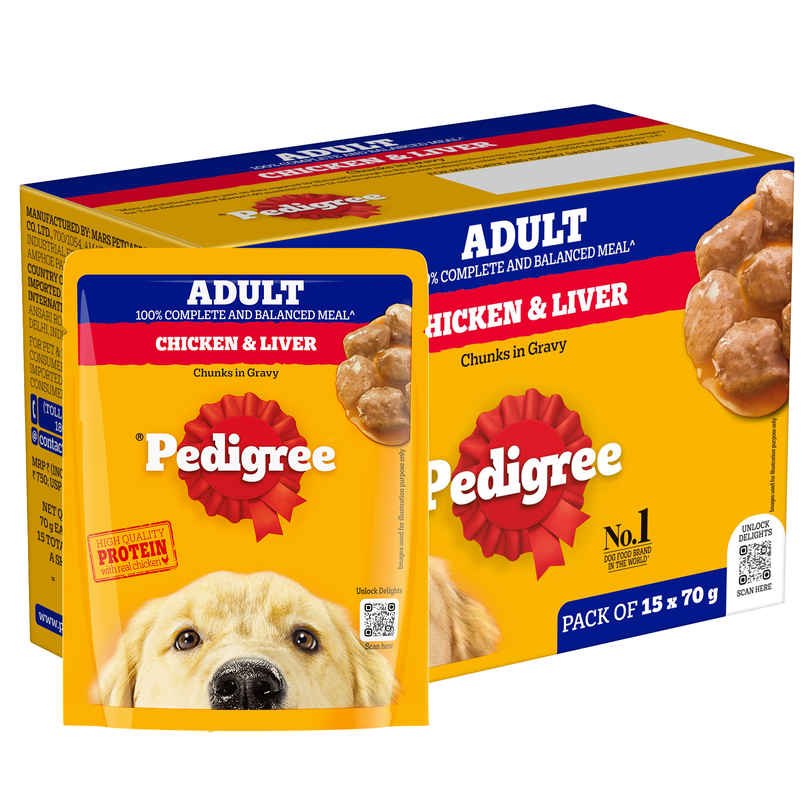 Pedigree Adult Chicken & Liver Chunks In Gravy Wet Dog Food