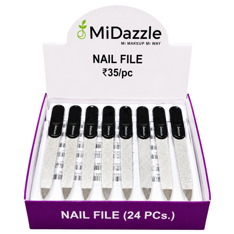 Midazzle Professional Dual-Sided Nail Filer with Plastic Grip Handle 24Pcs Box | MINF3806 Midazzle Professional Dual-Sided Nail Filer with Plastic Grip Handle 24Pcs Box | MINF3806
