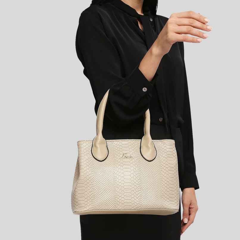 Lavie Women's Ficus Small Satchel Handbag | Satchel Bag | Ladies purse | Shoulder Bag | Beige