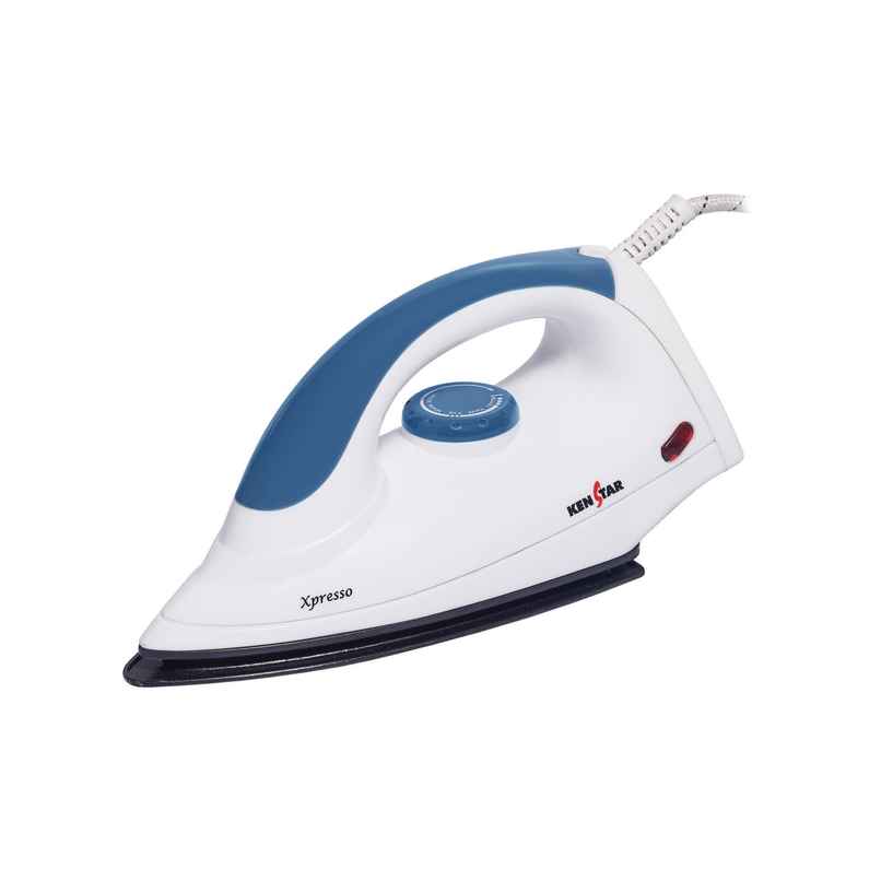 Kenstar Xpresso 1000 W Dry Iron Quick Heat Up, Anti Bacterial Dual Coated Soleplate-Blue & White