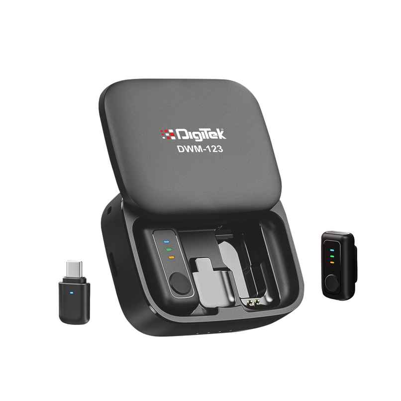 DWM-123 2 in 1 Wireless Microphone | 60m Range | USB C | For iPhone 15+ & Android | Type-C Connector Type DWM-123 2 in 1 Wireless Microphone | 60m Range | USB C | For iPhone 15+ & Android | Type-C Connector Type