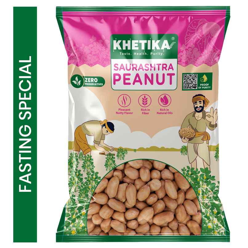 Khetika Premium Raw Peanuts | Groundnut | Fit for Fasting | Rich in Protein & Fiber