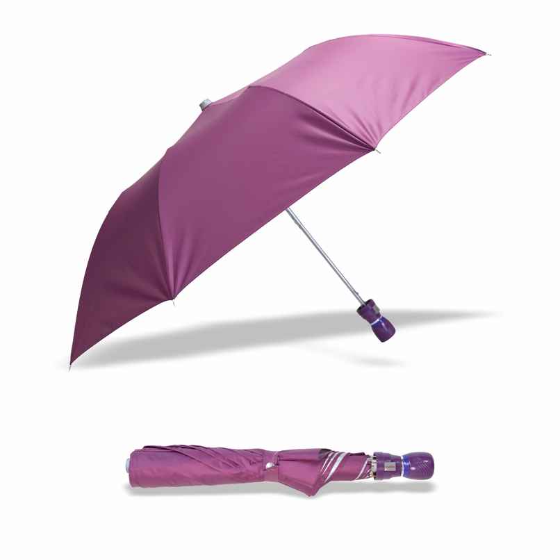 Cello Varsha 21 Inch 2 Fold Mix Mono Silver Umbrella | Maroon