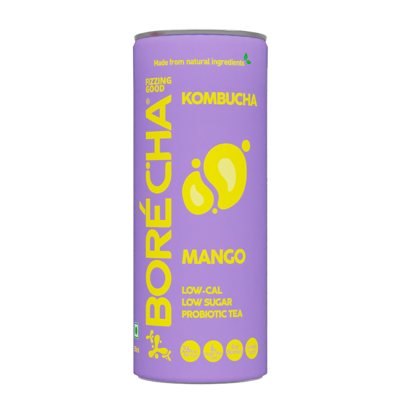 Borecha Mango Low Sugar Probiotic Kombucha