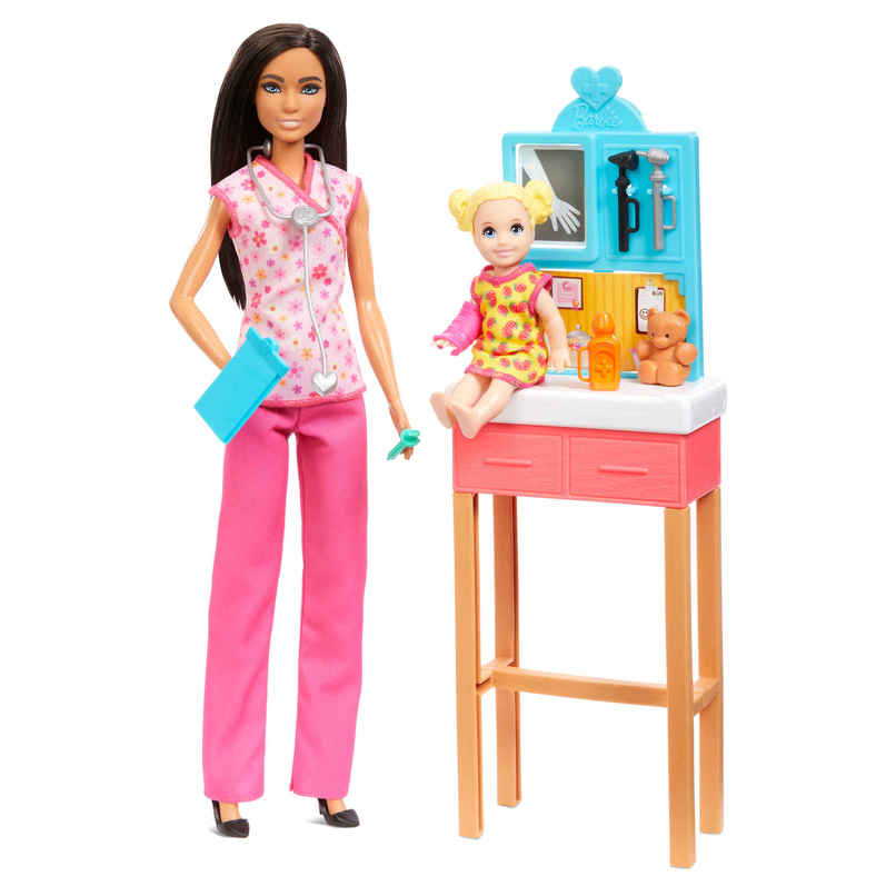 Barbie Pediatrician Doctor Playset Pink Scrubs