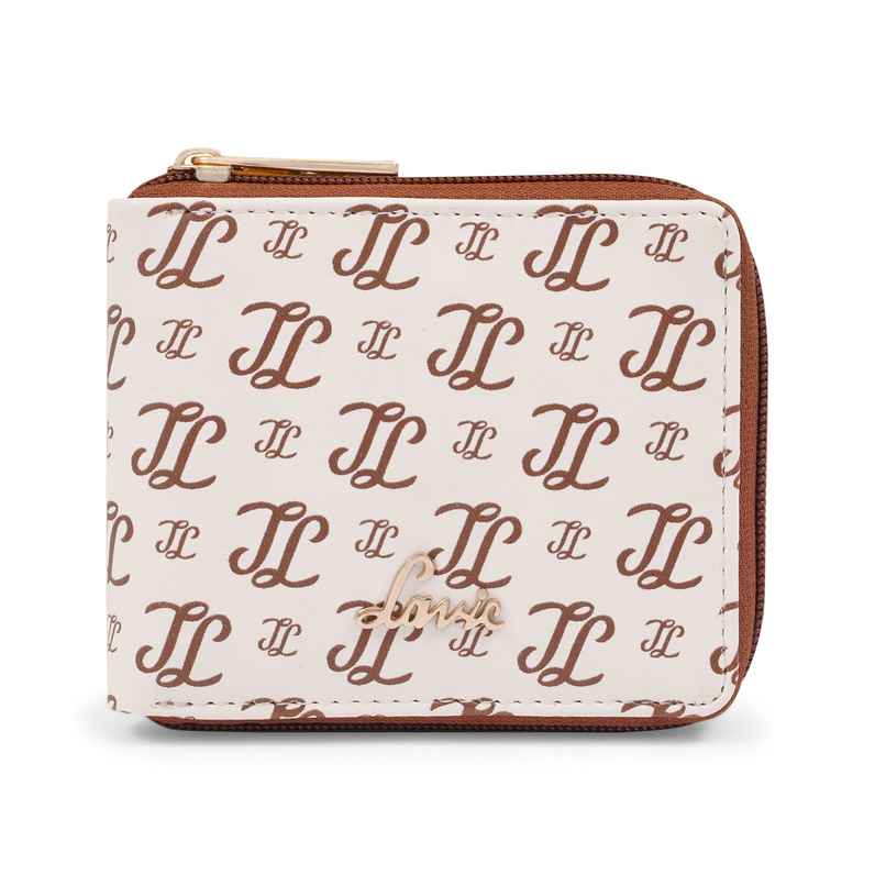 Lavie Women's Sacy Monogram LL Print Small Zip around Wallet | Off White