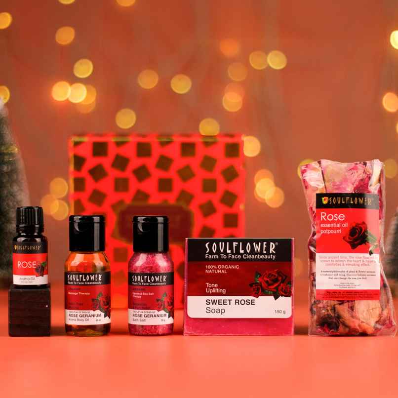 Soulflower Rose Glow Gift Set For Her | Beauty & Self Care Hamper Soulflower Rose Glow Gift Set For Her | Beauty & Self Care Hamper