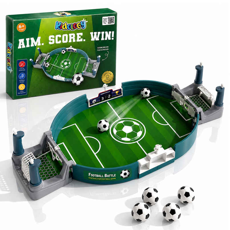Kidology Mini Football Tabletop Game Set | Soccer Pinball Indoor Board Game For Kids & Adult