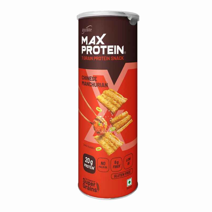 RiteBite Max Protein Chinese Manchurian Multigrain Protein Chips 20g Protein 8g Fiber Gluten Free
