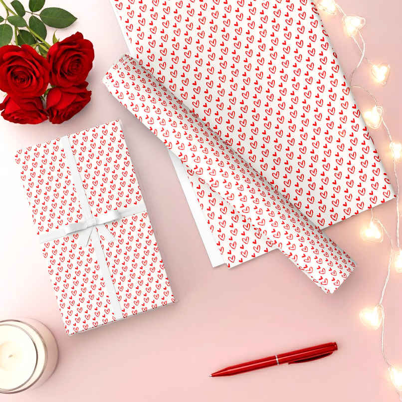 Big Heart Gift Wrapping Paper | Pack of 2 | Mad Over Prints