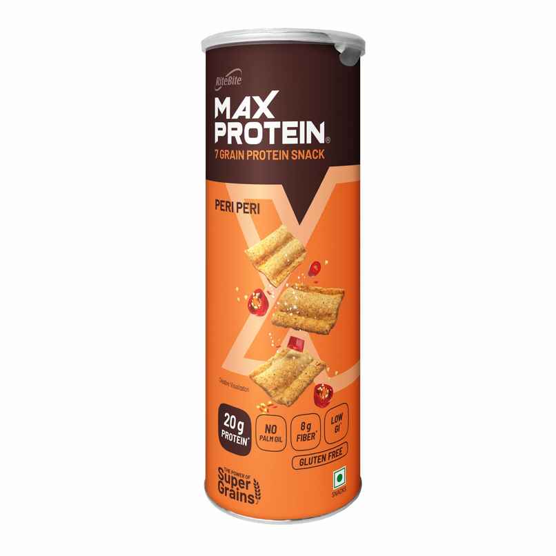 RiteBite Max Protein Peri Peri Multigrain Protein Chips | 20g Protein | 8g Fiber | Gluten Free
