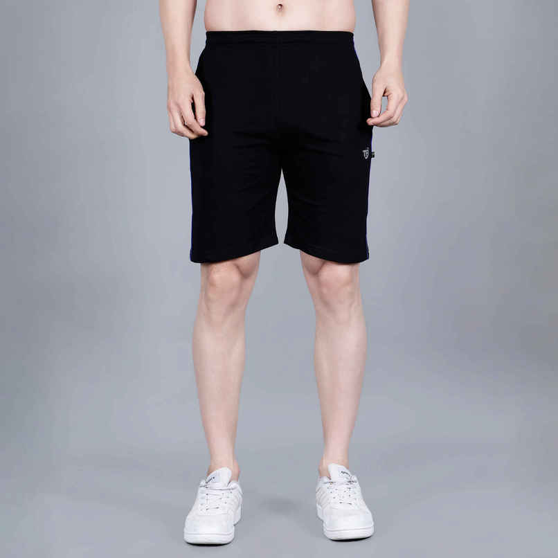 Tex-Fro Men's Solid Knee Length Relaxed & Regular Shorts with Side Pockets | Black - L Tex-Fro Men's Solid Knee Length Relaxed & Regular Shorts with Side Pockets | Black - L