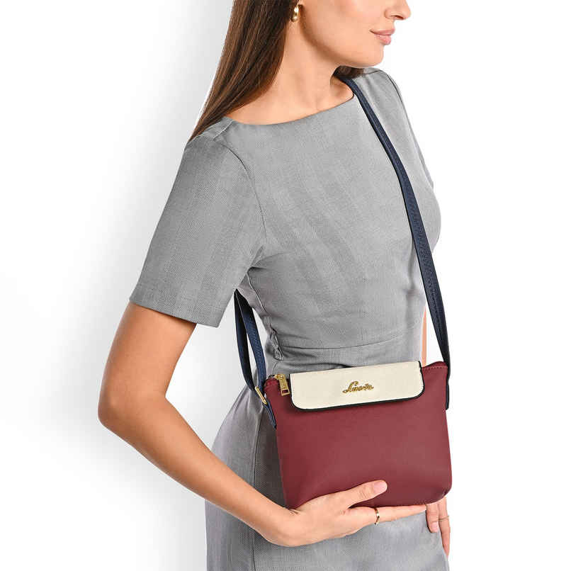 Lavie Women's Colourblock Rove Flap Crossbody Sling Bag | Ladies Purse Handbag | Red