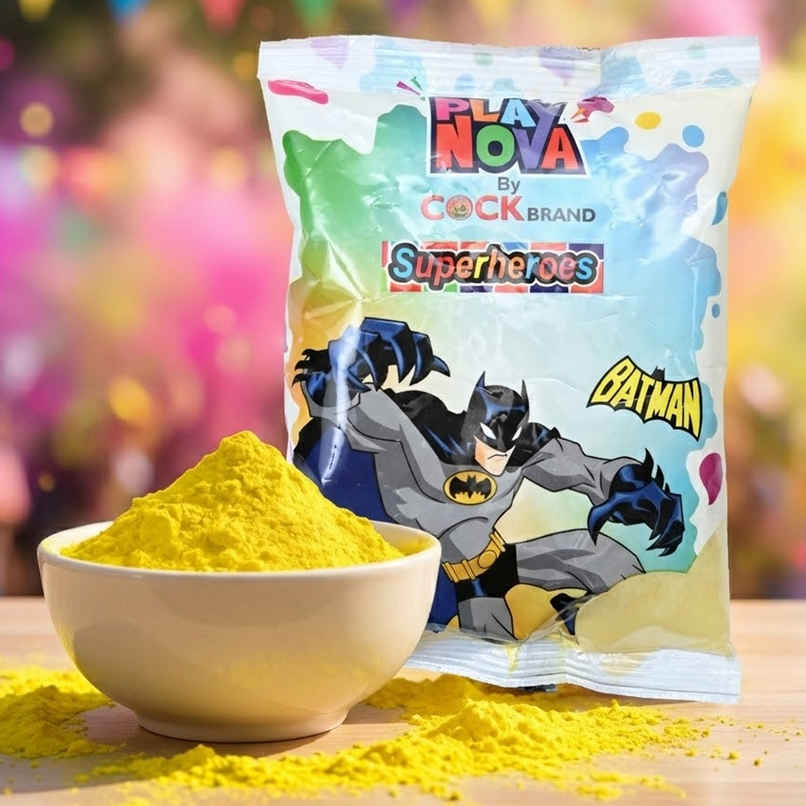 Playnova Superheroes Batman Holi Gulal | Yellow | Cock