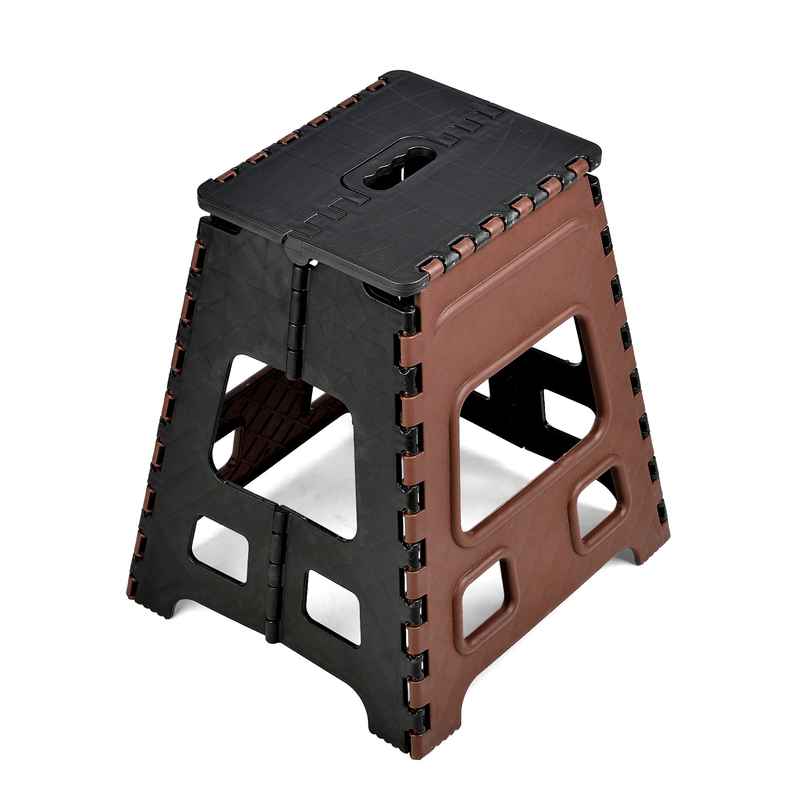 Kuber Industries Foldable Stool | Collapsible Camping Chair for Outdoor | Large | Brown & Black Kuber Industries Foldable Stool | Collapsible Camping Chair for Outdoor | Large | Brown & Black