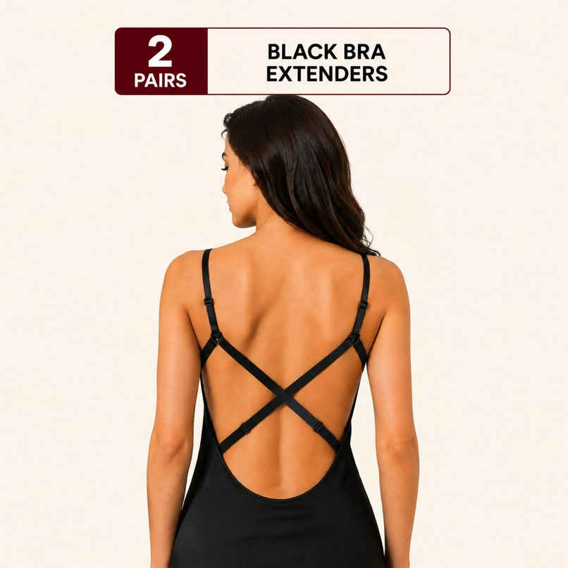 Secrets By ZeroKaata Women's Adjustable Bra Converter | 2-Hook Bra Extender | Black | Free Size Secrets By ZeroKaata Women's Adjustable Bra Converter | 2-Hook Bra Extender | Black | Free Size